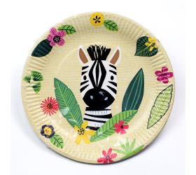Ppl1001100 tanier papier 23cm s/10 jungle friends