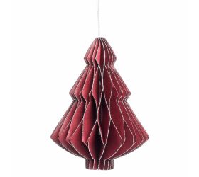 Vian. strom zelená/bordo/biela papier glitter 10cm