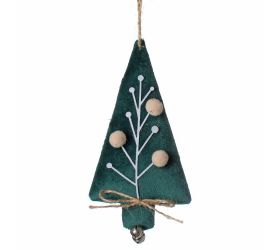 Záves stromček textil zel.13x7x2,5cm