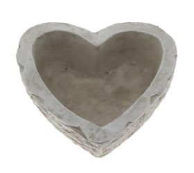 Obal srdce cement bledo-sivé 23cm