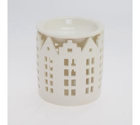 Aromalampa biela vz. domček porcel 10,5*10,5*10,8cm