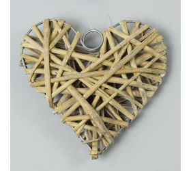 Prútené srdce šedé 15x15x 4cm