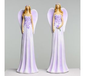 Anjel fialový mix 12,5x7x25,5cm