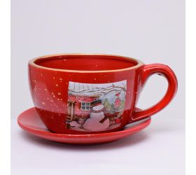 Obal  vianočný s uškom terakota 20.8*18*10.5