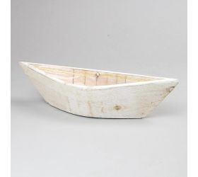 Loďka drevo biela 42x14xv8,5cm