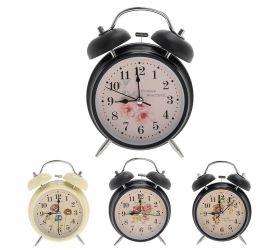 Hodiny budík kov 10cm žlté