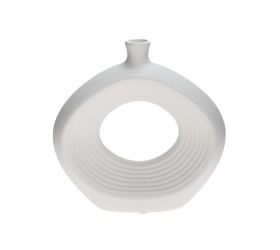 Váza keramika 20,5x6x20,5cm biela