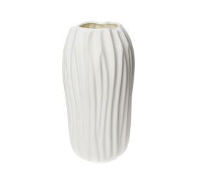 Váza vlnky keramika 13x13x24cm biela