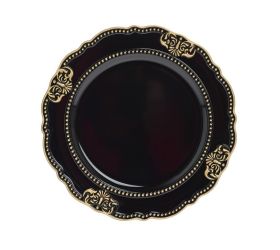 Tanier čierny ornament plast 33cm