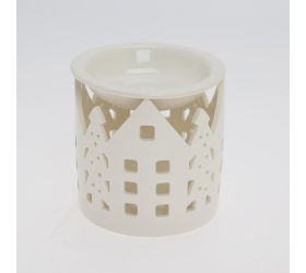 Aromalampa biela vz. domček porcel 10,5*10,5*10,8cm