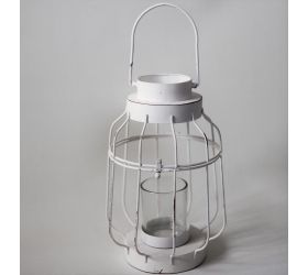 Svietnik kov-lucerna+sklo 24x15x15cm
