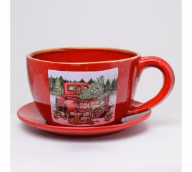 Obal  vianočný s uškom terakota 24x21xv11.5cm