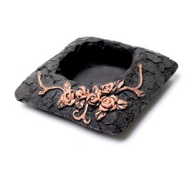 Obal cement čierna s medenou 17x17x6cm