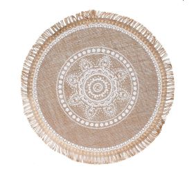 Prestieranie juta ornament 40cm biela natur