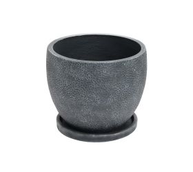 J144 kvetináč +miska belle antik čierna 30x24,5cm s