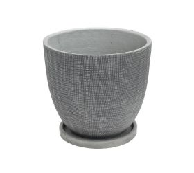J137 kvetináč + miska beth tm.šedá 37x32,6cm