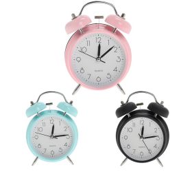Hodiny budík kov 10cm ružové