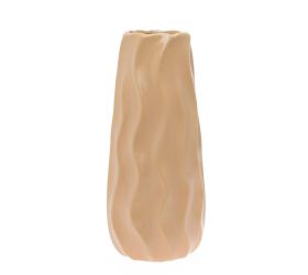 Váza vlnky keramika 13x13x30cm hnedá