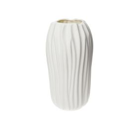 Váza vlnky keramika 12x12x20cm biela