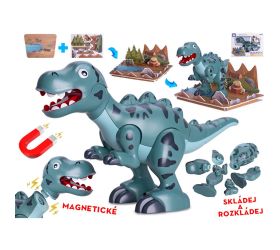 Dinosaurus t-rex, 28cm, magnický, doplnky