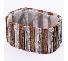 257fl/s obal ovál kora natur+biely 26x17x13cm