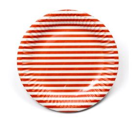 Ppd1001802 tanier papier 18cm s/10 pásik oranž