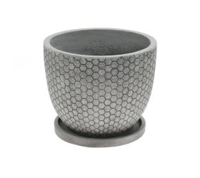 J106 kvetináč+miska okrúhly mila šedá 44x36cm xl
