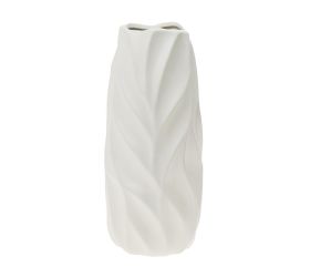 Váza vlnky keramika 11x12x23cm hnedá