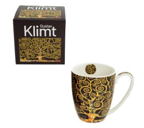 Šálka 360ml strom šťastia  hnedý krabička g. klimt