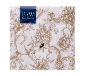 Sdl131309 servítky baroque flowers gold 3vrs/33x33cm 20ks