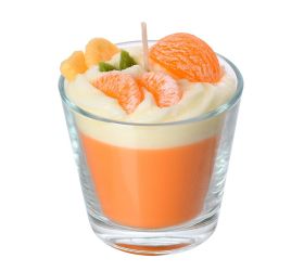 Sviečka dezert v skle oranž pomaranč 9x9cm