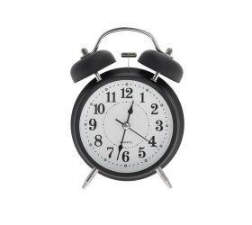 Hodiny budík kov 10cm čierne