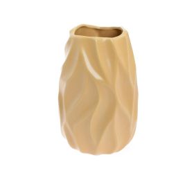 Váza vlnky keramika 11x12x18cm hnedá
