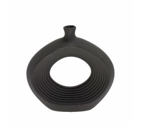 Váza keramika 20,5x6x20,5cm čierna