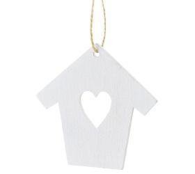 Výrez domček biely s/10 7cm