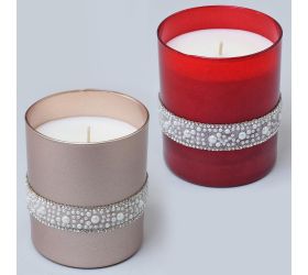 Crystal opal voň.v skle rose gold,červ.