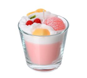 Sviečka dezert v skle ružový malina 9x9cm