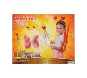 Motýlie krídla mix farieb s čelenkou a paličkou