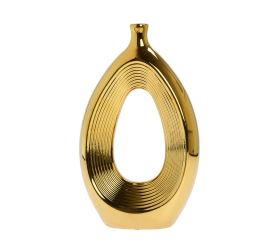 Váza keramika 18,5x6x30,5cm zlatá