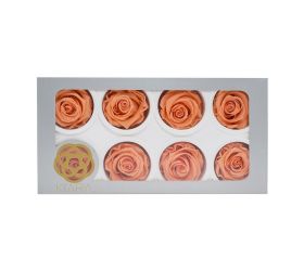 Ruža preparovaná 5cm papaya/bal. 8ks