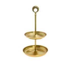 Etažér dvojpodlažný zlatý 17/20x38cm