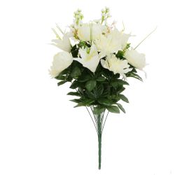 Kytica pivonka, dalia, ľalia biela 67cm