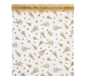 Organza lesklá 39x10 ecru-zlatá