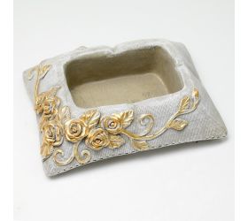 Obal cement šedý zlatá ruža 25x19.5x7cm