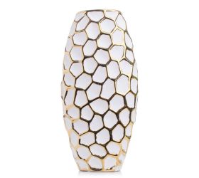 Váza biely vzor porcelán 15*8.5*30.7cm