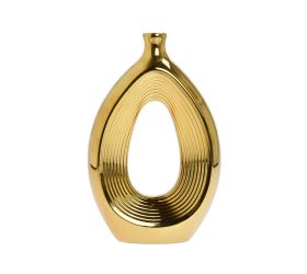 Váza keramika 16,5x6x25,5cm zlatá