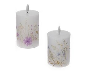 Svet.led kvety vosk pink+blue13x7cm