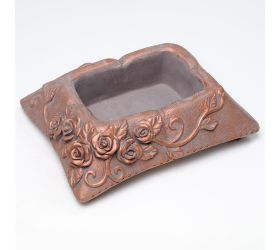 Obal cement šedý s medenou 25x19.5x7cm