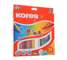 Pevná cena pastelky kolores trojhranné so strúhadlom / sada 24 farieb