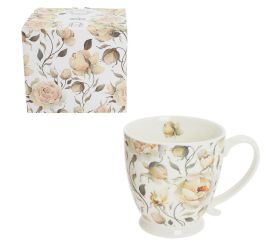 Šálka 510ml na stopke ruža biela krabička roses